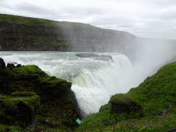 The lower part of the Gullfoss waterfall, viewed from the path from the lower viewpoint to the closeby viewpoint