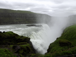 The lower part of the Gullfoss waterfall, viewed from the path from the lower viewpoint to the closeby viewpoint