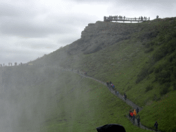 The upper viewpoint of the Gullfoss waterfall, viewed from the path from the lower viewpoint to the closeby viewpoint