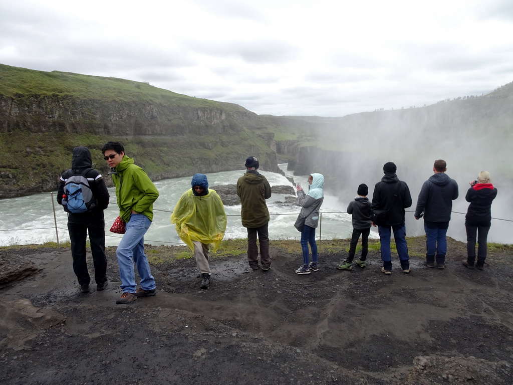 The closeby viewpoint of the Gullfoss waterfall, with a view on the lower part