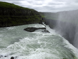 The lower part of the Gullfoss waterfall, viewed from the closeby viewpoint