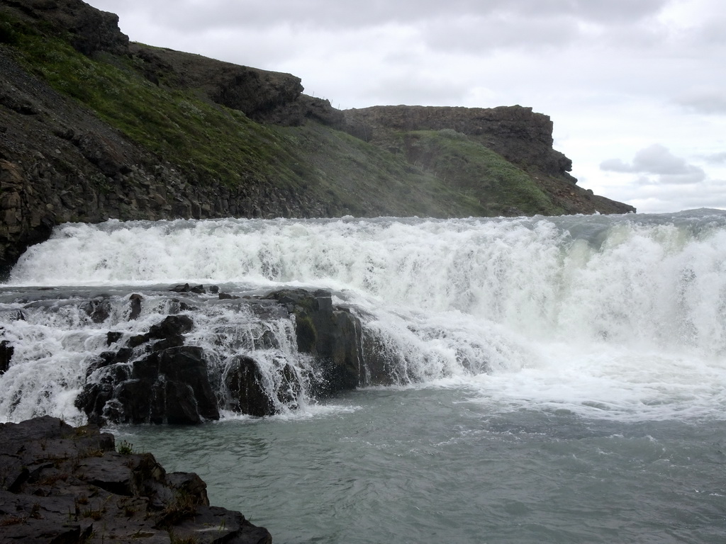 The upper part of the Gullfoss waterfall, viewed from the closeby viewpoint