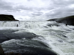 The upper part of the Gullfoss waterfall, viewed from the closeby viewpoint