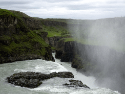 The lower part of the Gullfoss waterfall, viewed from the closeby viewpoint