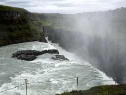 The lower part of the Gullfoss waterfall, viewed from the closeby viewpoint