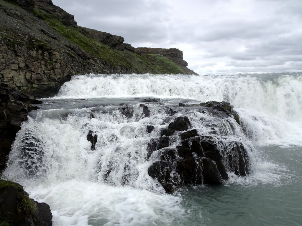 The upper part of the Gullfoss waterfall, viewed from the closeby viewpoint