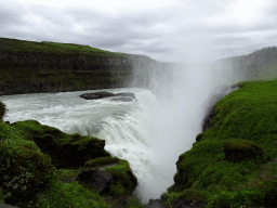 The lower part of the Gullfoss waterfall, viewed from the path from the closeby viewpoint to the lower viewpoint