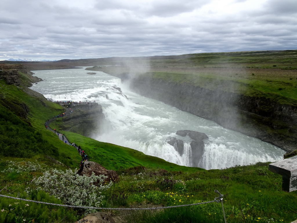 The Gullfoss waterfall, viewed from the upper viewpoint