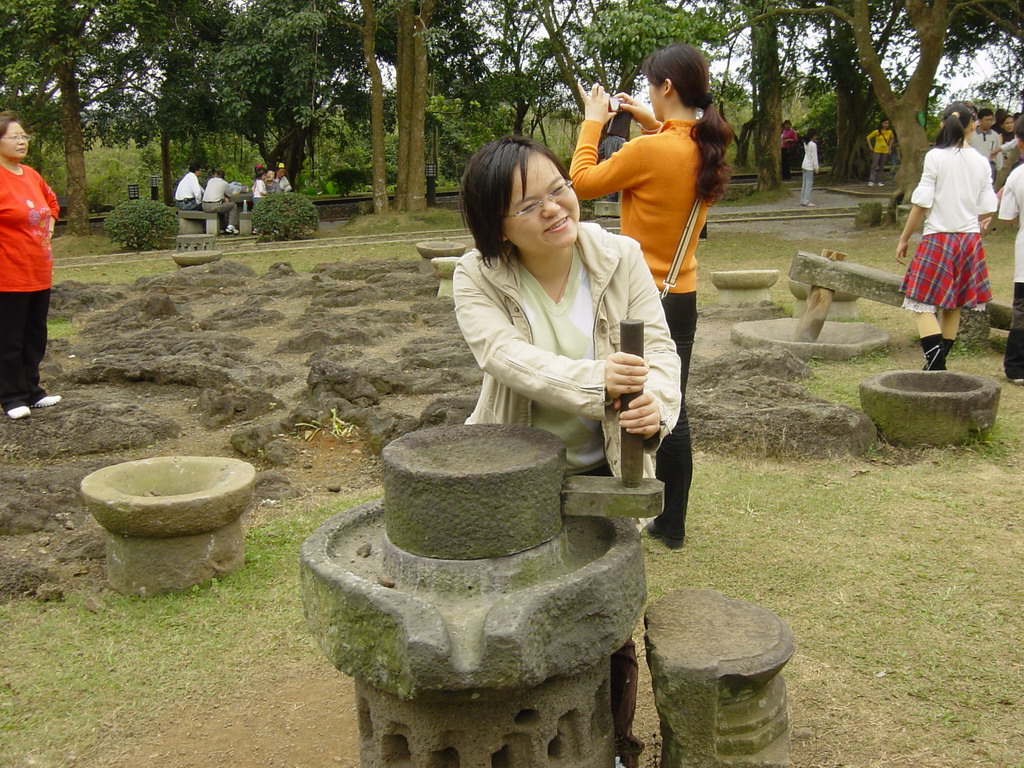 Miaomiao`s sister at the old village at the Hainan Volcano Park