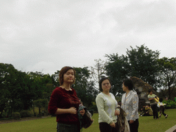 Miaomiao with her sister and mother at the Hainan Volcano Park