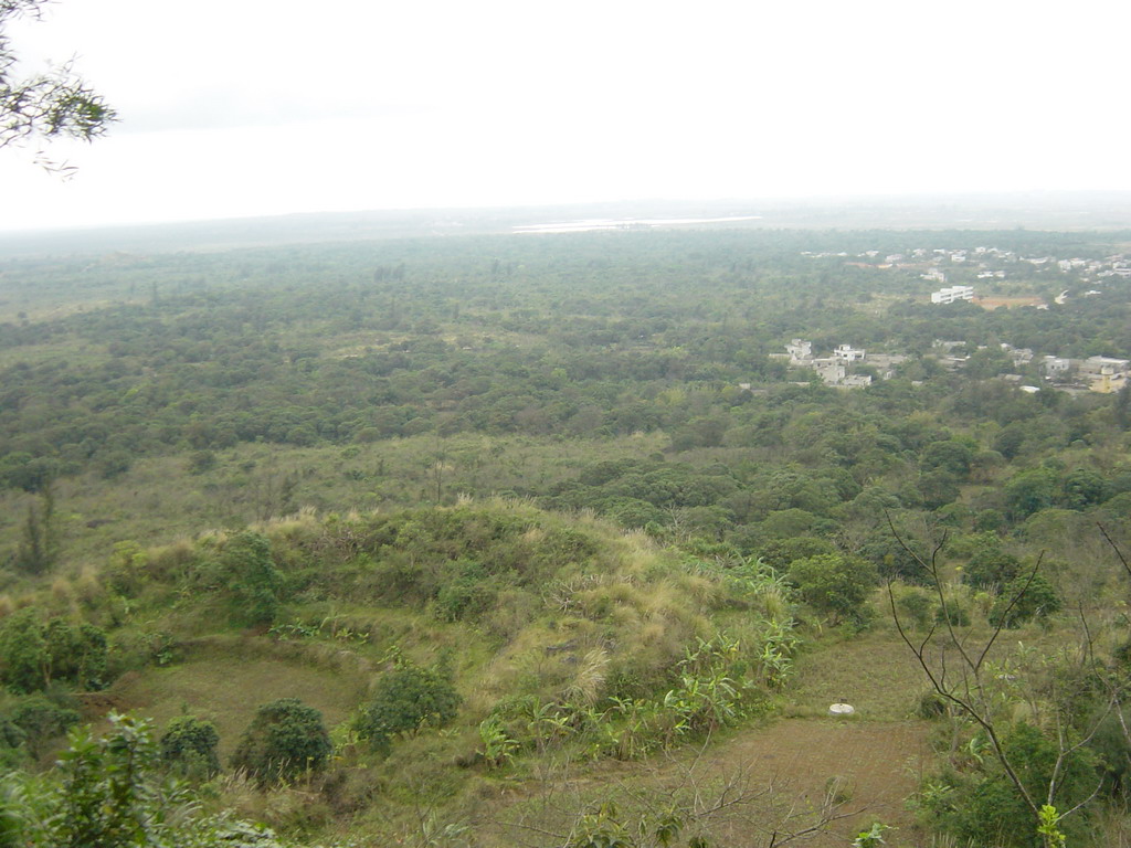 Area around the Mt. Fengluling volcano crater at the Hainan Volcano Park, viewed from the top