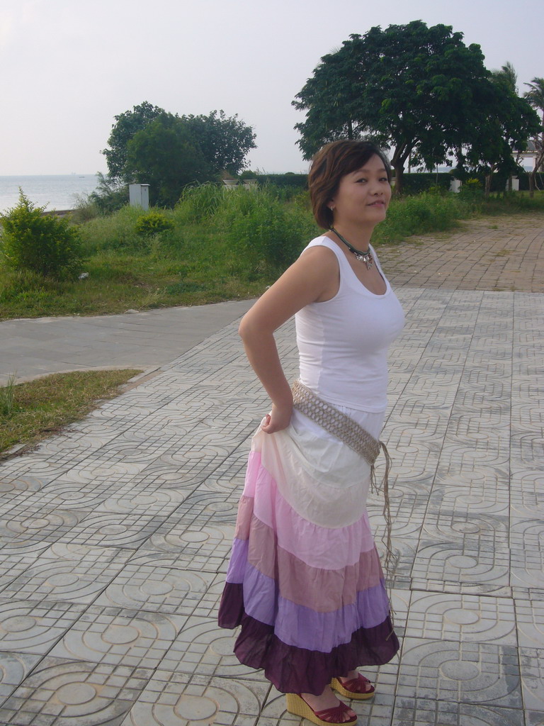 Miaomiao at the seaside, during the photoshoot