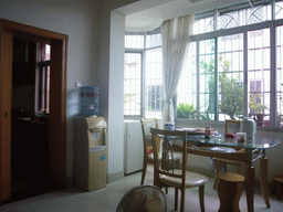 Interior of the dinner room of her parents` apartment