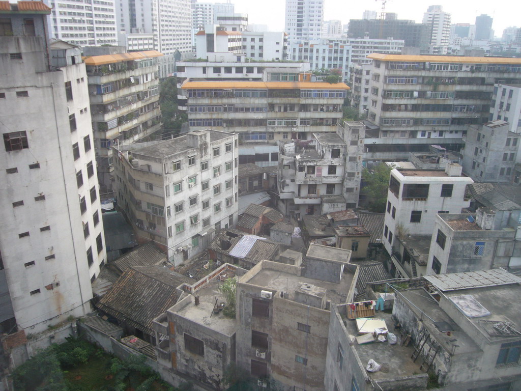 Old neighborhood in the city center, viewed from above
