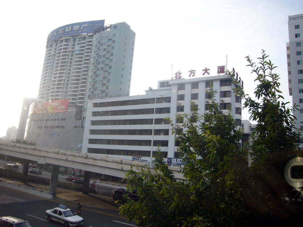 View from a window of a restaurant in the center of the city