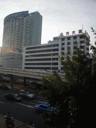 View from a window of a restaurant in the center of the city