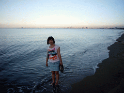 Miaomiao at the beach of Haikou