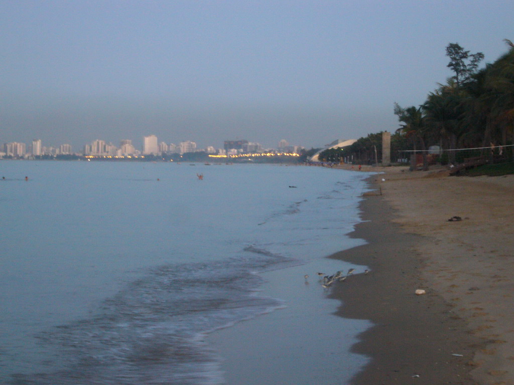 Beach and skyline of Haikou