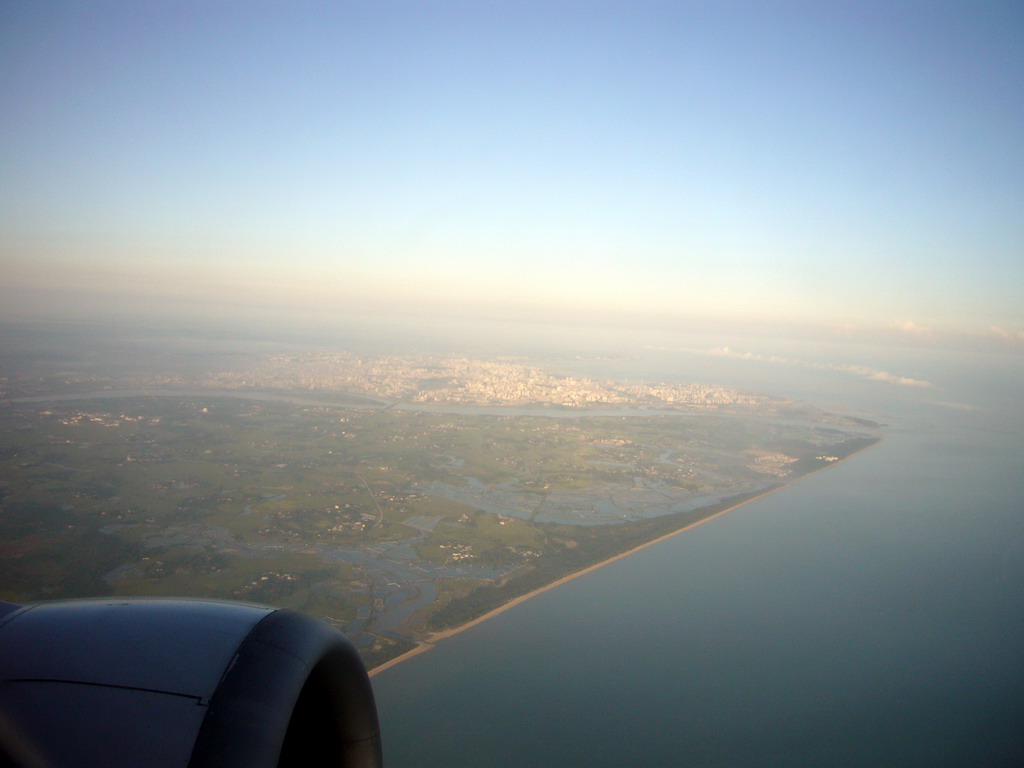 View on Haikou from the airplane to Guangzhou
