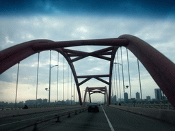 The Qiongzhou Bridge over the Nandu River, viewed from a car