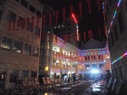 Inner square of the Haikou Qilou Snack Street, by night