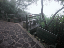 Platform for viewing parasitic volcanoes on top of the Mt. Fengluling volcano crater at the Hainan Volcano Park