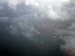 Piers to the west of Haikou, viewed from the airplane from Zhengzhou