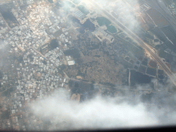 Houses, farmland and lakes to the west of Haikou, viewed from the airplane from Zhengzhou