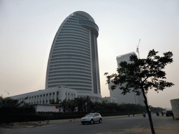The Hainan Government Office Building and the Hainan Tower at Dayingshan West 4th Road, viewed from the car