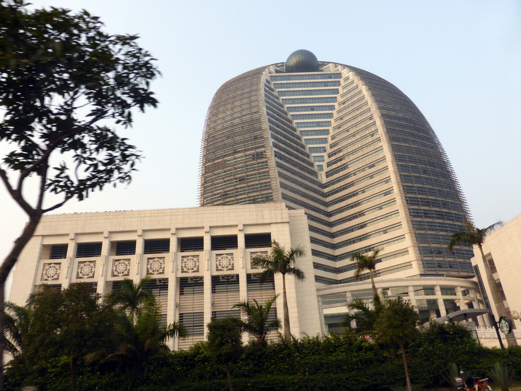 The Hainan Government Office Building at Guoxing Avenue, viewed from the car