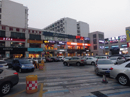 Shops and parking lot of the Carrefour shopping mall at Longhua Road