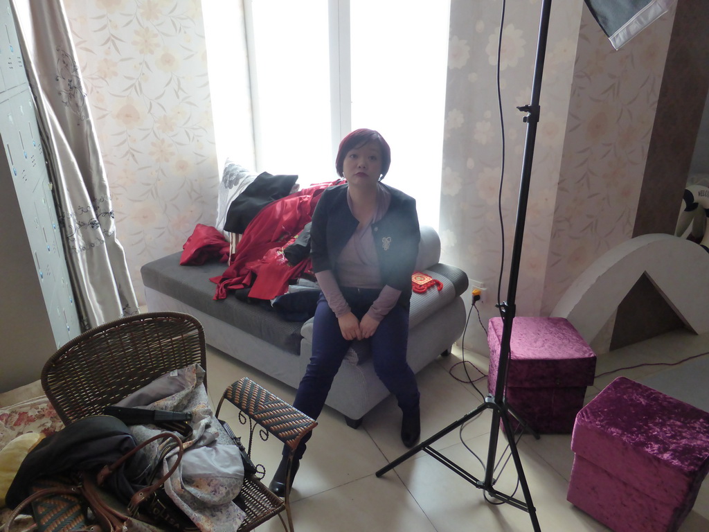 Miaomiao in the photo studio in the city center