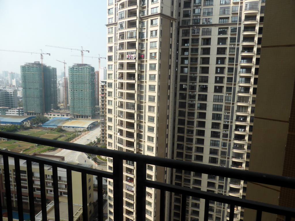 Apartment buildings at the east side of the city, viewed from the balcony of the apartment of Miaomiao`s sister