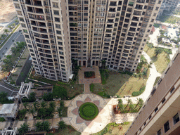 Square and apartment buildings at the east side of the city, viewed from the balcony of the apartment of Miaomiao`s sister