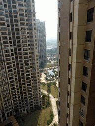 Apartment buildings at the east side of the city, viewed from the balcony of the apartment of Miaomiao`s sister