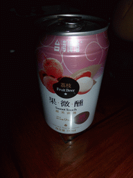 Can of fruit beer at the apartment of Miaomiao`s sister
