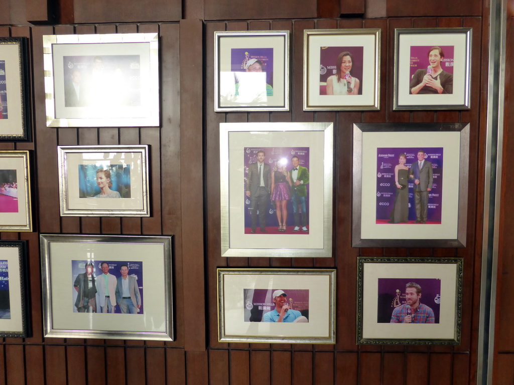 Photographs of famous people that visited the Mission Hills Golf Resort Haikou