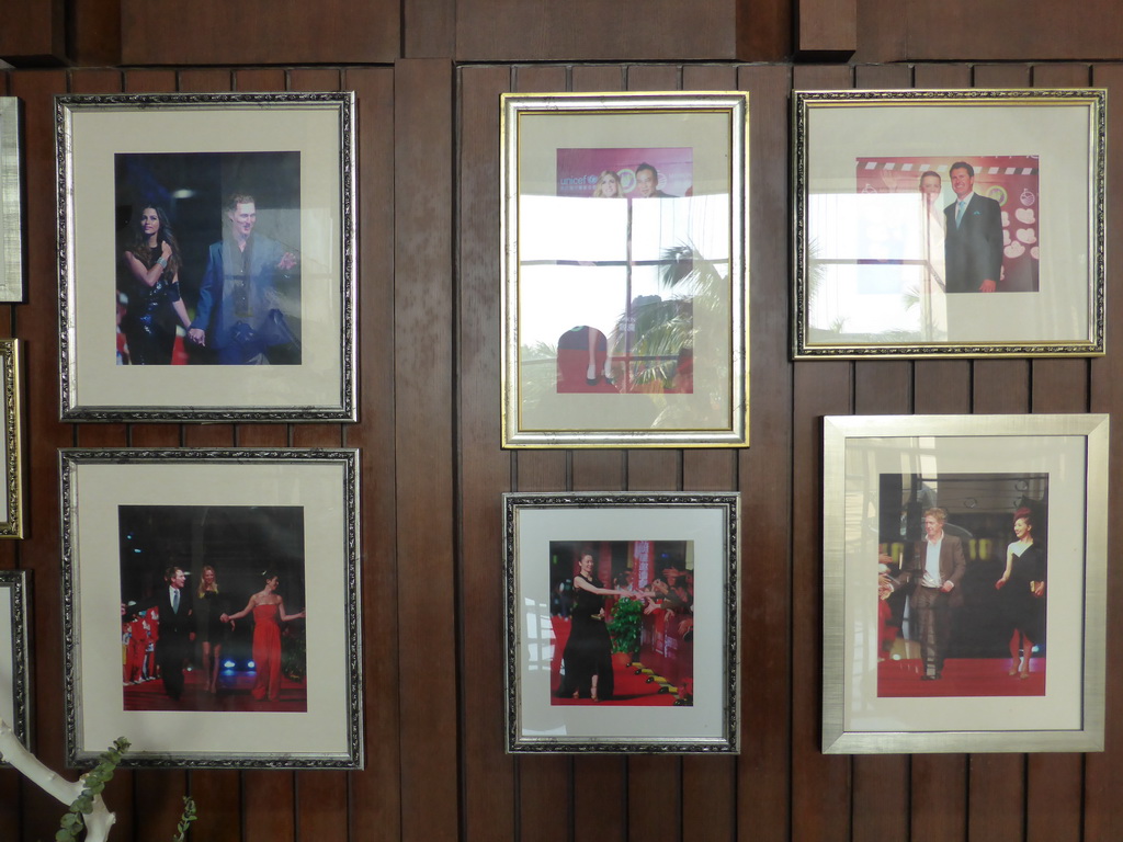 Photographs of famous people that visited the Mission Hills Golf Resort Haikou