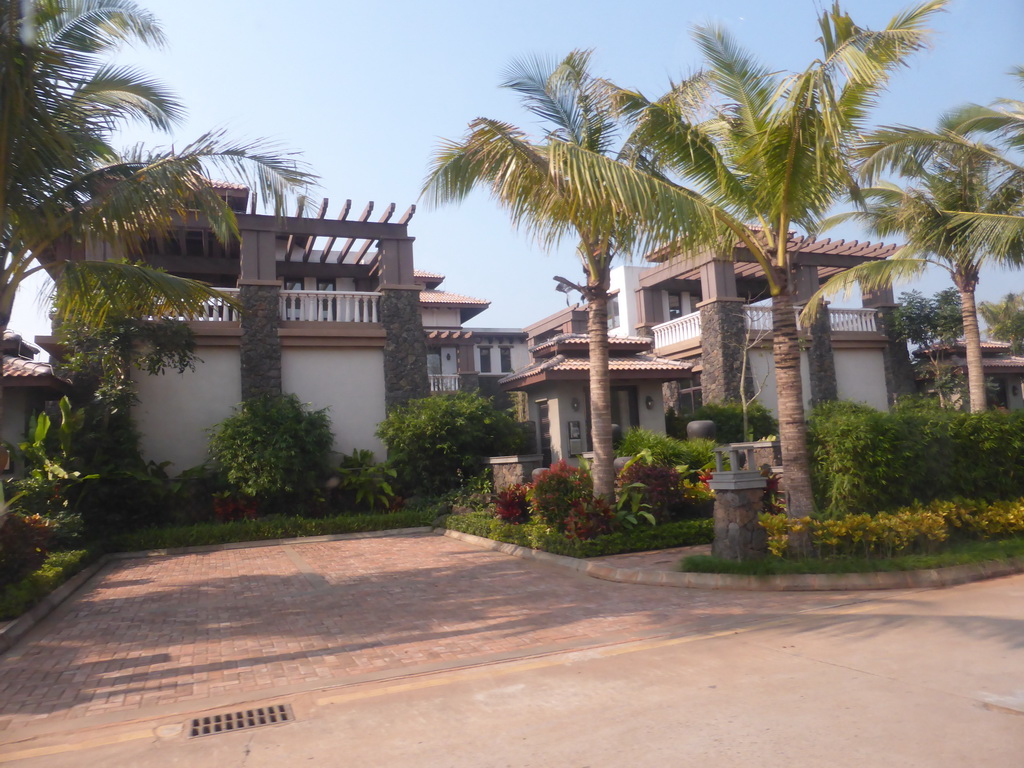 Holiday houses at the Mission Hills Golf Resort Haikou, viewed from the car