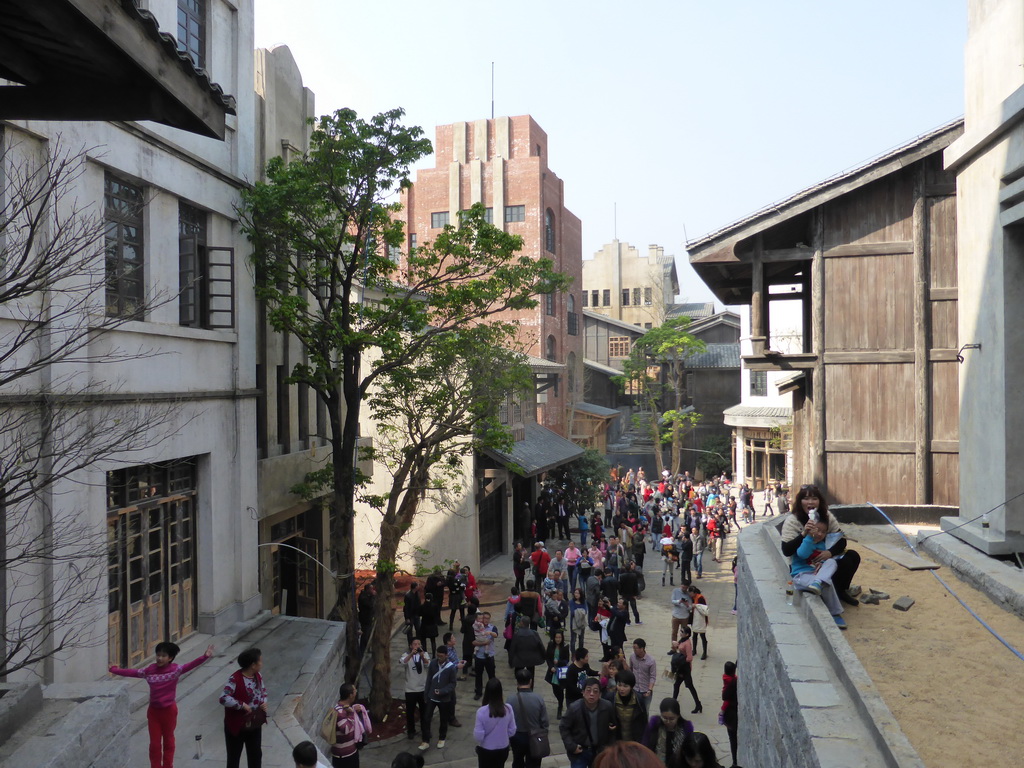 1942 Street at the Feng Xiaogang Movie Theme Town, viewed from the top of the staircase