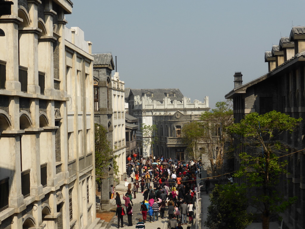 1942 Street at the Feng Xiaogang Movie Theme Town, viewed from the top of the staircase