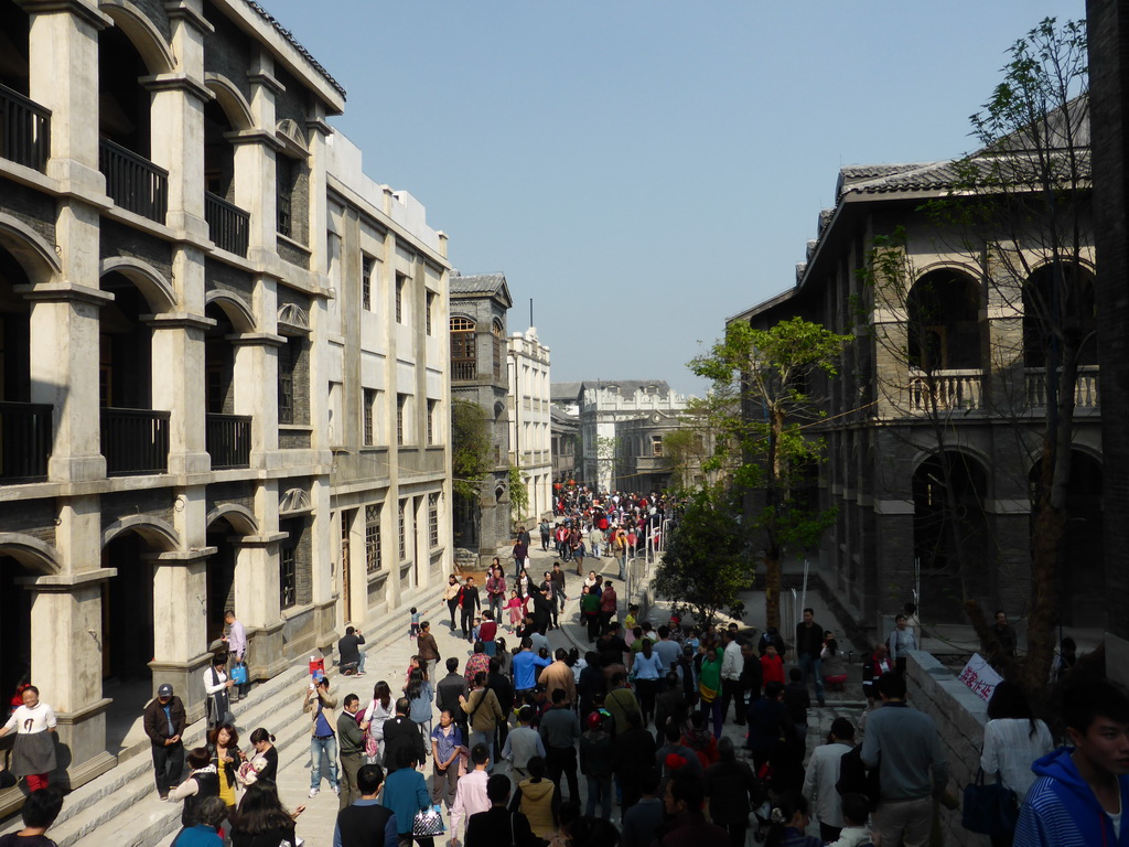 1942 Street at the Feng Xiaogang Movie Theme Town, viewed from the top of the staircase