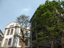 Facades of buildings at 1942 Street at the Feng Xiaogang Movie Theme Town