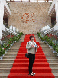 Miaomiao at the central staircase and central relief at the Hainan Provincial Museum