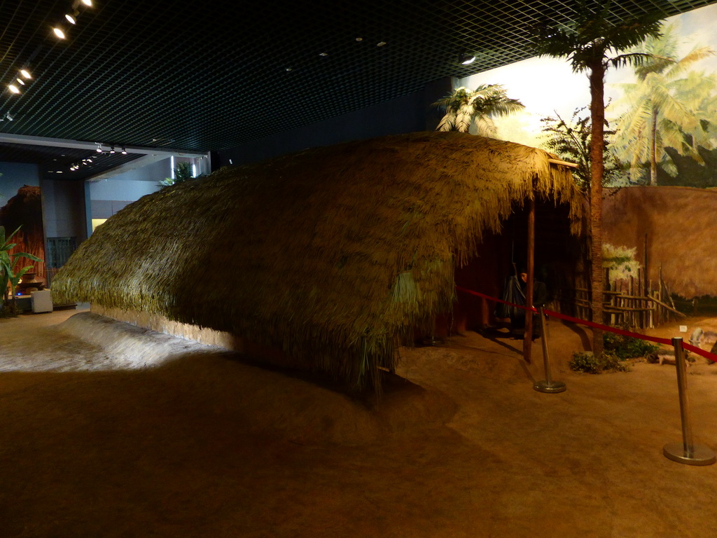 Boat-shaped house of the Li tribe, at the `Exhibition of Minority Nationalities in Hainan IV: Material Life` at the top floor of the Hainan Provincial Museum