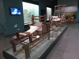 Weaving machinery at the `Exhibition of Hainan Intangible Cultural Heritage: Traditional` at the top floor of the Hainan Provincial Museum