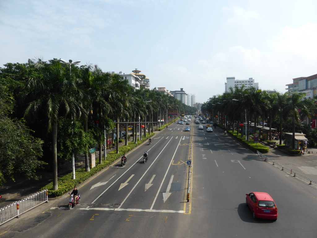 East side of Haifu Road, viewed from a pedestrian bridge at the crossing with Heping South Road