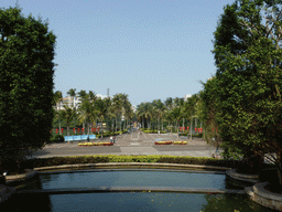 Pool and road at Haikou People`s Park