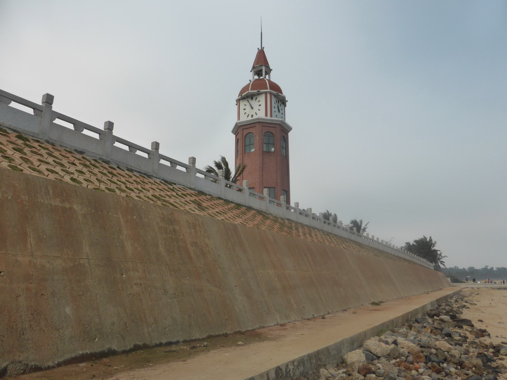 Beach and clock tower at the Holiday Beachside Resort at Binhai Avenue