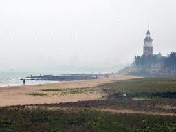 Beach and clock tower at the Holiday Beachside Resort at Binhai Avenue